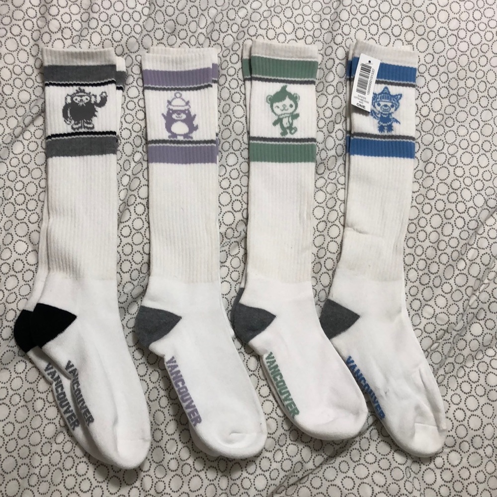 NWT, 4 pairs of 2010 Vancouver Olympics,  Aritzia knee socks.